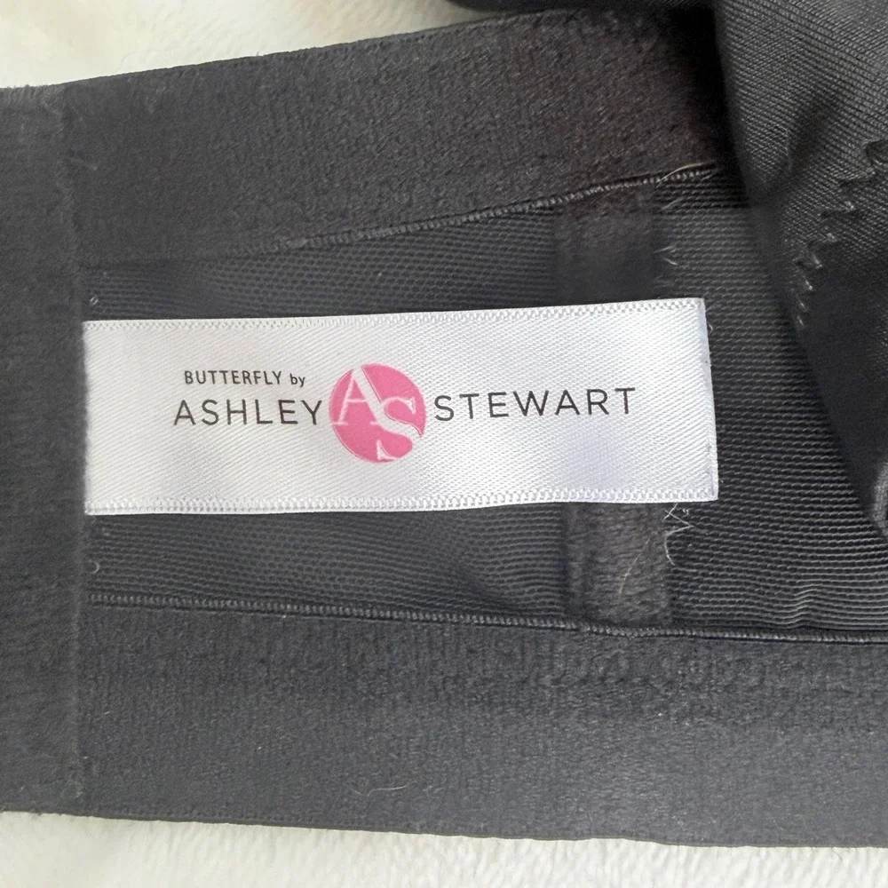 Ashley Stewart Butterfly Bra Womens 38DD Black Good Full Coverage Underwire
